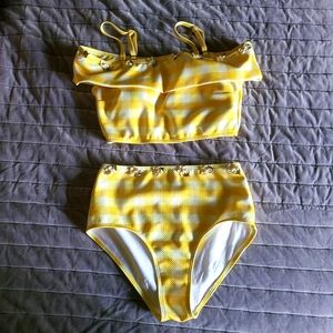 ModCloth yellow gingham swimsuit